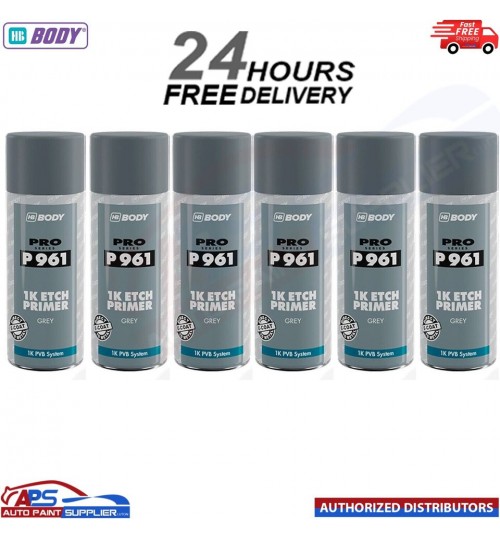 6x HB BODY P961 1K ETCH PRIMER AEROSOL 400ML - GREY